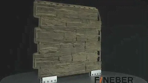 Фасадные панели Дачный Fineber Скол 3Д дымчатый