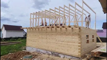Дом из проф.бруса с ломаной крышей