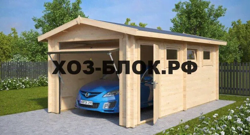 Дачный гараж каркасно-щитовой 3х6