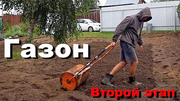 Продолжаем делать газон на участке своими руками.