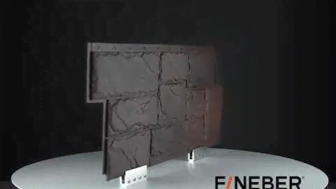 Фасадные панели Fineber под крупный камень коричневый