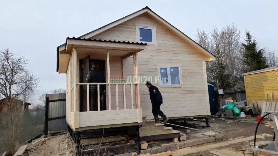 Дачный дом 6 на 4 м с крыльцом (террасой) "Дачник 24Ф + Т6"-0