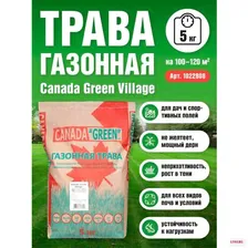 Газонная трава семена Канада Грин Дачный Village 5 кг/ мятлик, райграс, овсяница семена для газона