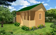 Каркасный дачный дом 3х7,5 м с террасой 1,5х4,5 м и верандой 1,5х3 м. Проект № ЛД-8 30.6 м2