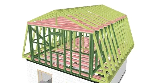 Мансардная крыша классическая ломаная Ч.2. - каркас (субтитры) // mansard roof (subs)