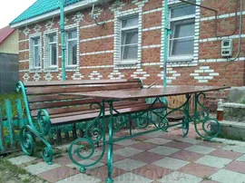 Стол кованый «Дачный 2 Х» металлический 2м