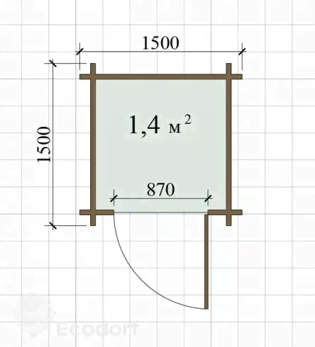 Дачный туалет 1,5х1,5м-3