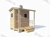 Дачный душ 2,4х2,2м с крыльцом