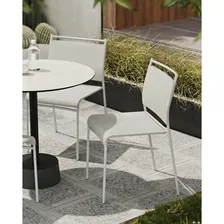 Art. Craft / Суперлегкий уличный стул на металлокаркасе Easy белого цвета, садовый стул, дачный стул, стул для кафе, на террасу