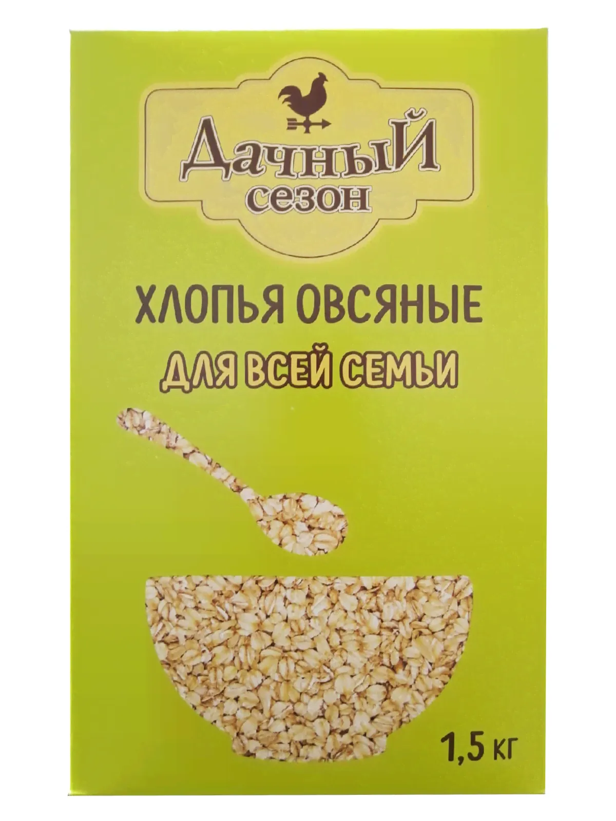 Хлопья овсяные «Дачный сезон» 1,5кг коробка "Русский Продукт" АО