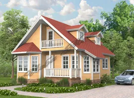 Дачный каркасный дом 7,7х10,8