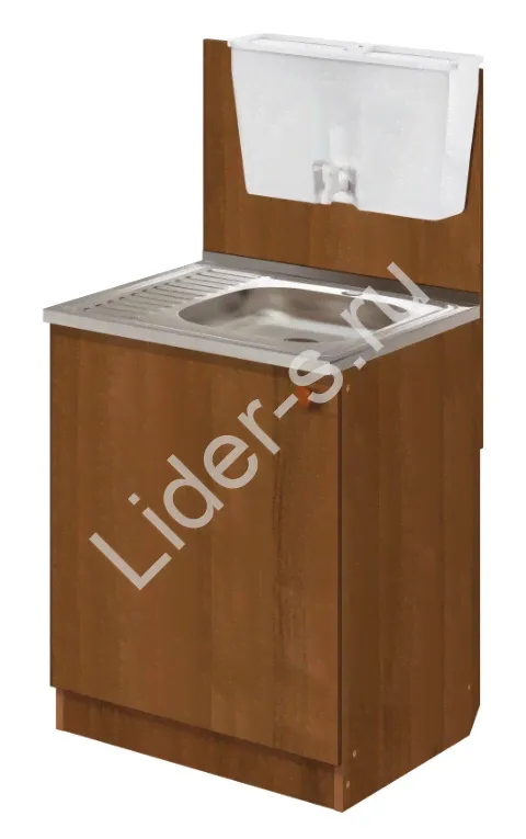Дачный умывальник из ЛДСП, 600*600, дуб, бак 17 л., мойка из нерж.-0