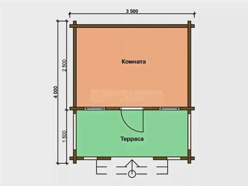 Садовый дачный домик 4×3,5 «Василек»