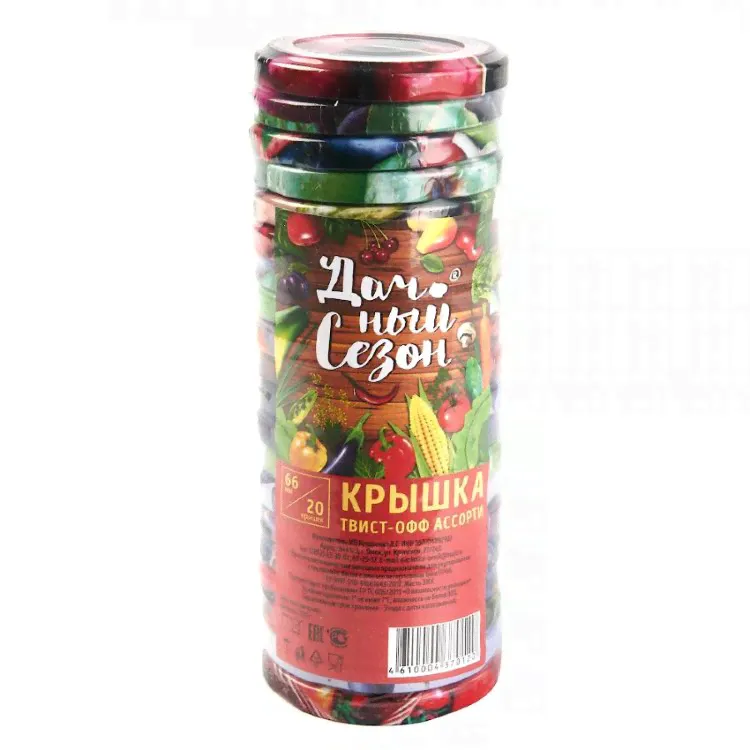Крышка металлическая винтовая "ДАЧНЫЙ СЕЗОН" ассорти, тип ТО-66 20/400