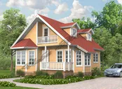 Дачный каркасный дом 7,7х10,8