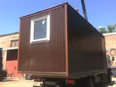 Дачный вагончик, коричневый профнастил