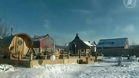 Баня-бочка, купель с печкой (фурако) и гриль - домик в программе "Фазенда".