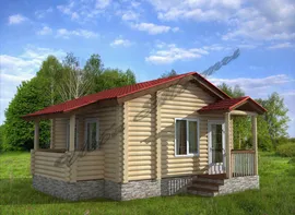 Дачный дом из бревна 5,4х6,7