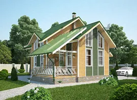 Двухэтажный дачный дом 11,5х12,4