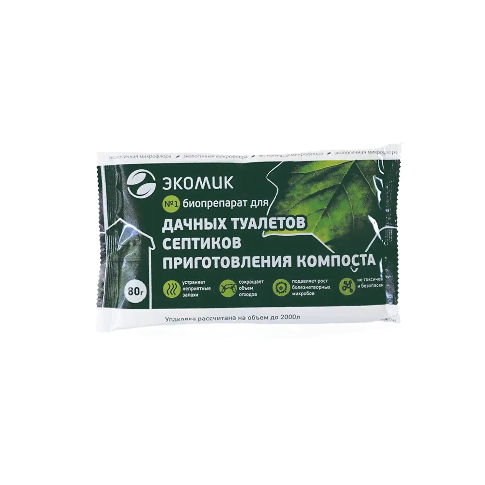 Экомик Дачный, для дачных туалетов, септиков, компоста, 80гр-0